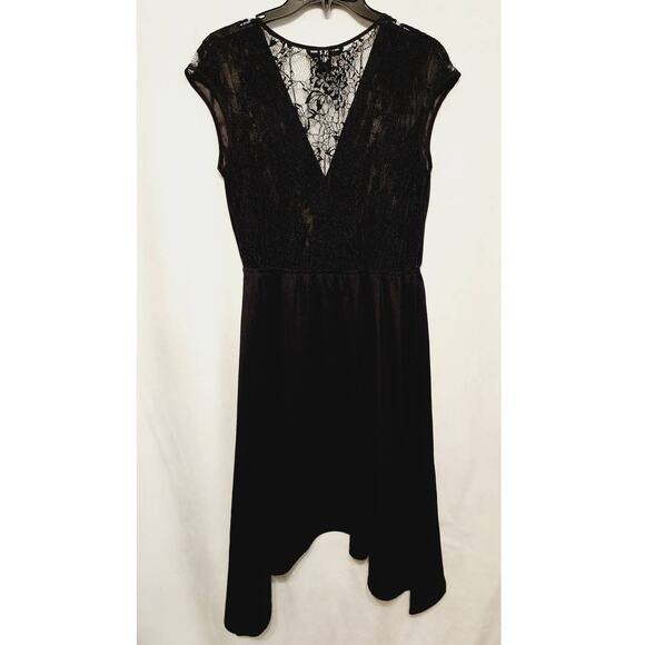 Victoria's Secret VS Satin Lace Faux Wrap Black Dress Size Small - Picture 3 of 9
